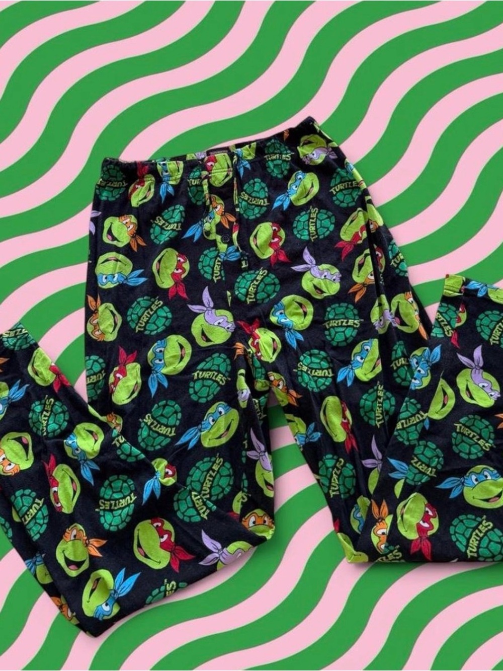 Men's Black Ninja Turtle Print Lounge Pants